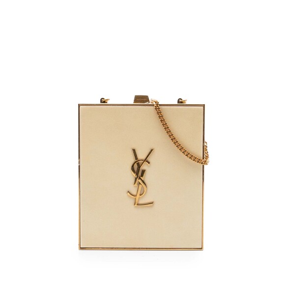 Saint Laurent Handbags - Pre-Loved Saint Laurent Acrylic Tuxedo Box Clutch on Chain